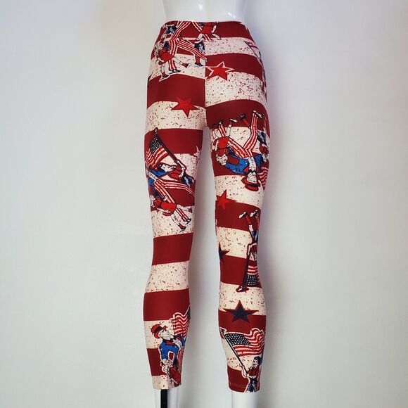 NEW LuLaRoe Red Uncle Sam Leggings - Picture 3 of 7